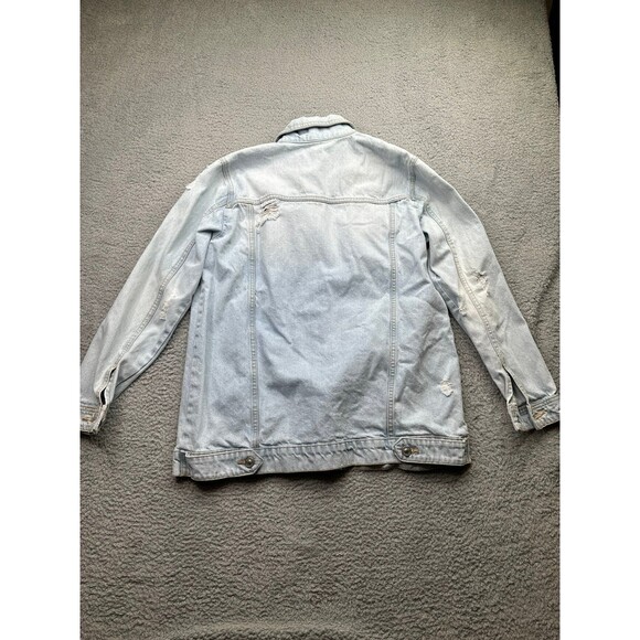 Stradivarius destructed Denim jacket size large - Picture 7 of 12